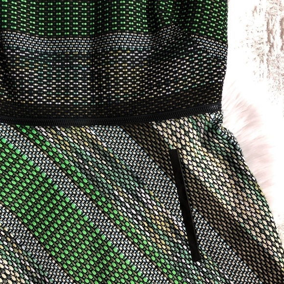 Andrew Marc Convertible Stripe Tweed Green Dress - Picture 4 of 8